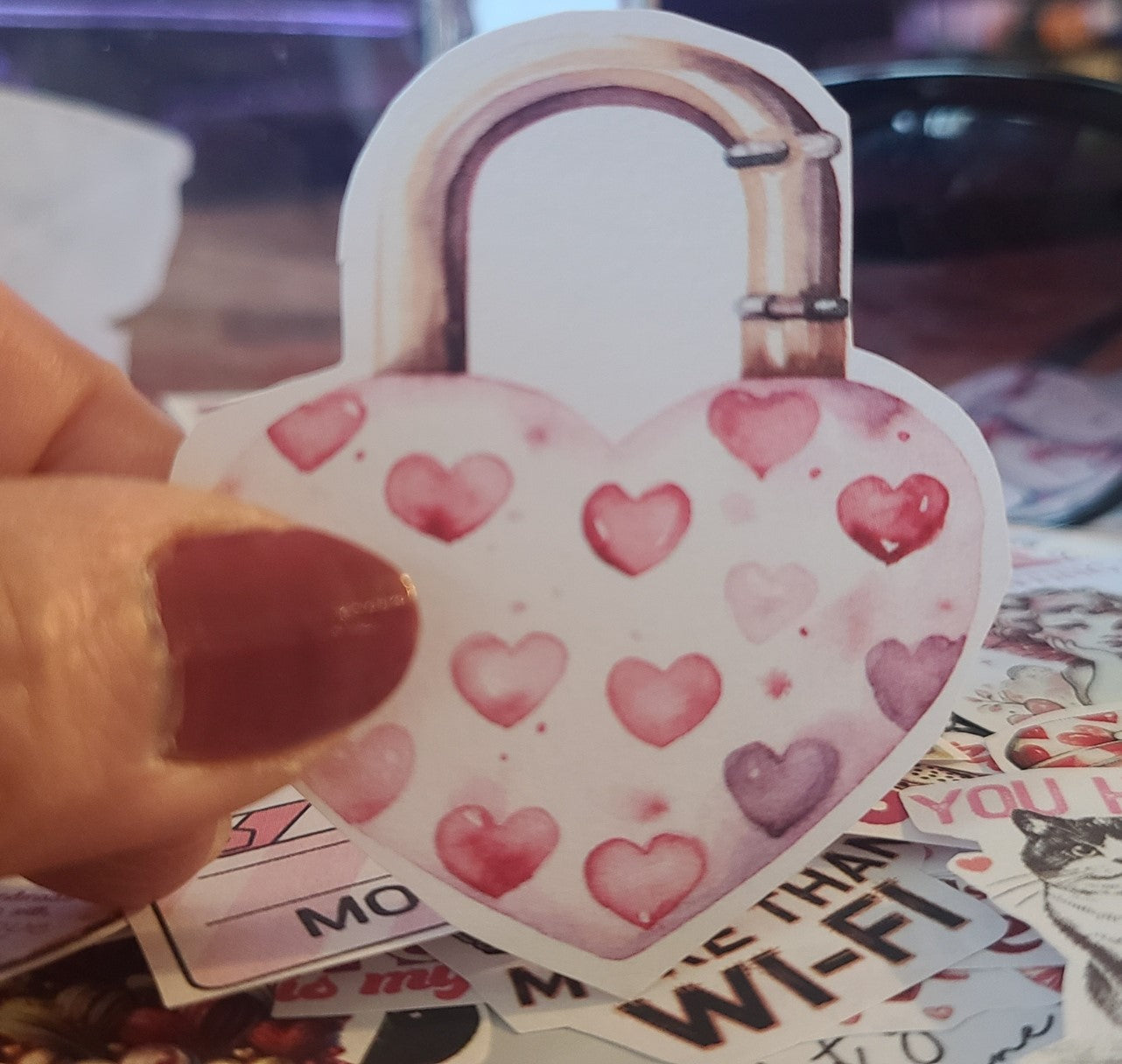 Valentine Heart Printed Love Lock