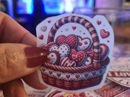 Valentine Red Basket of Hearts 3