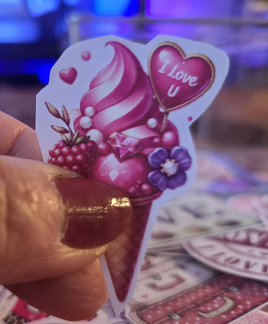 Valentine Ice Cream Cone I Love You