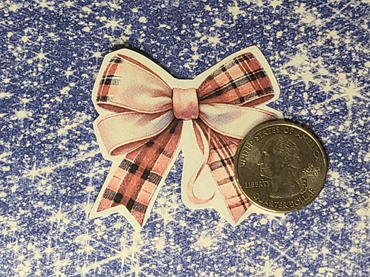 Valentine Bow Pink and Plaid  6
