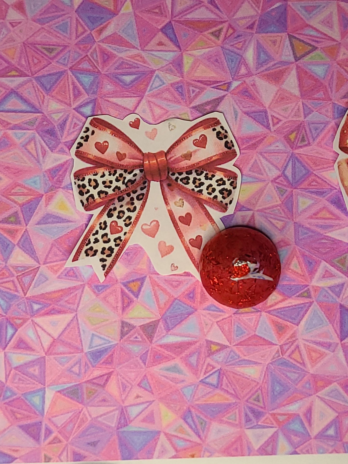 Valentine Bow with Cheetah Print