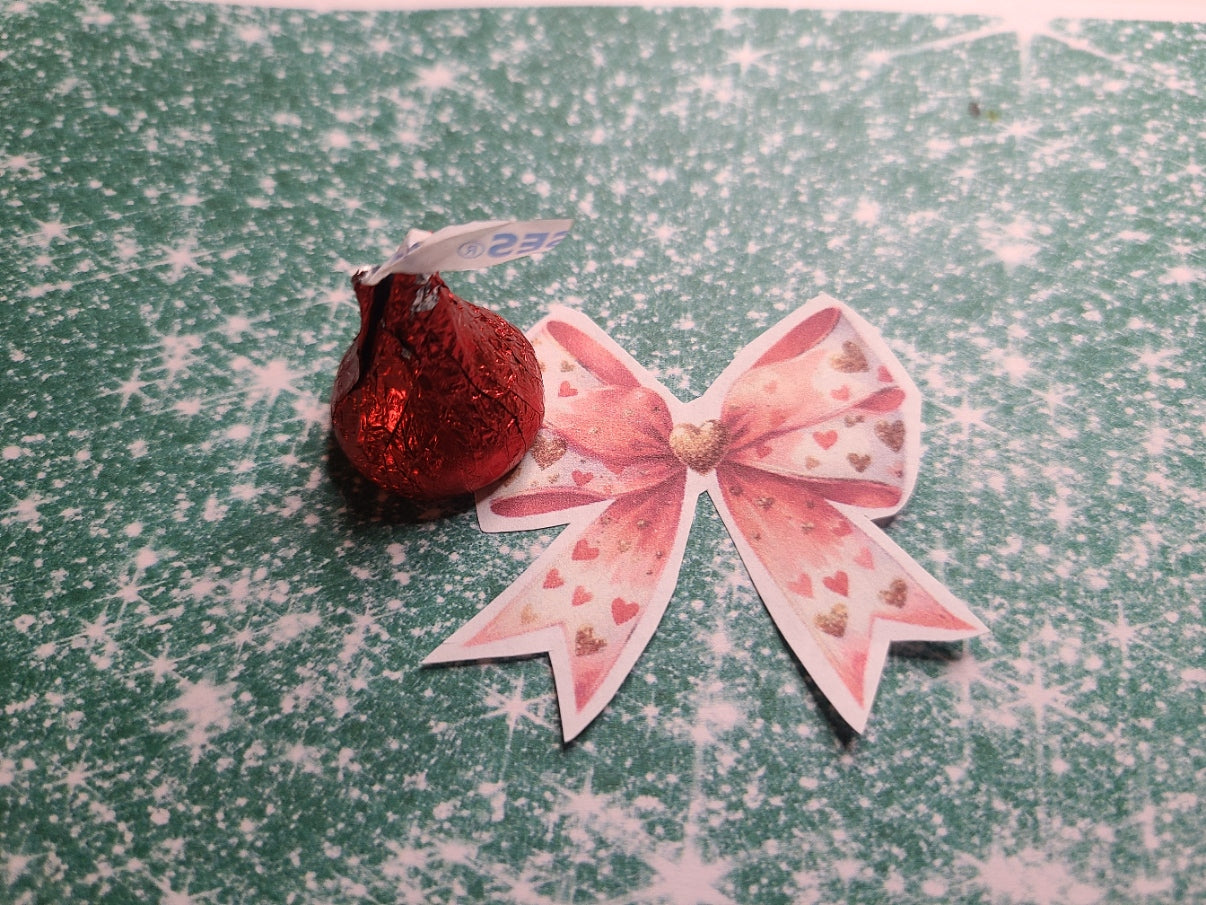 Valentine Bow with Gold Hearts