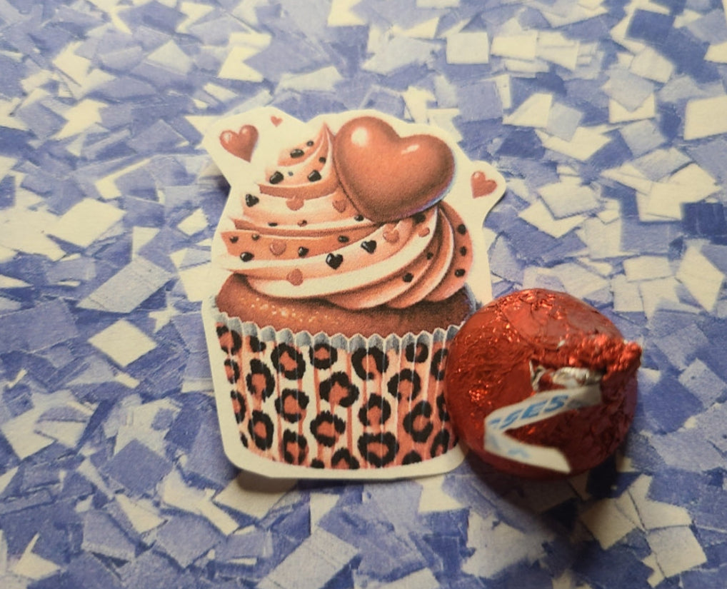 Valentine Cupcake Cheetah Print 7