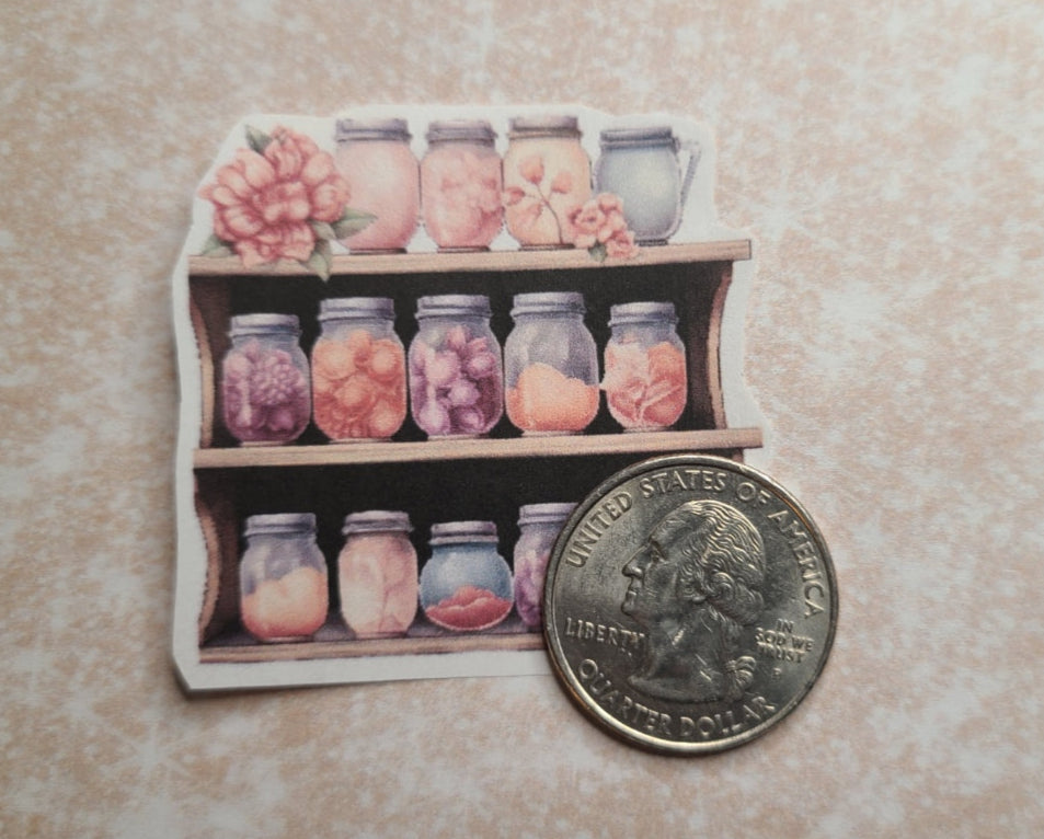 Valentine Shelf of Jarred Hearts