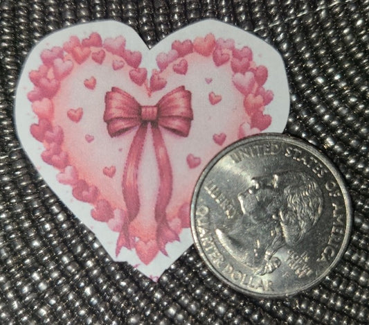 Valentine Frilly Pink Heart with Bow