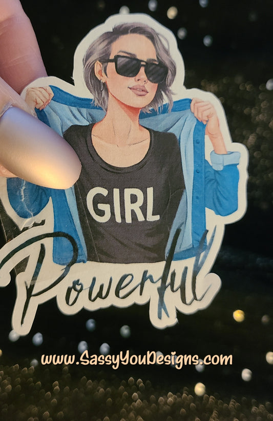 LARGE sticker - Powerful Girl
