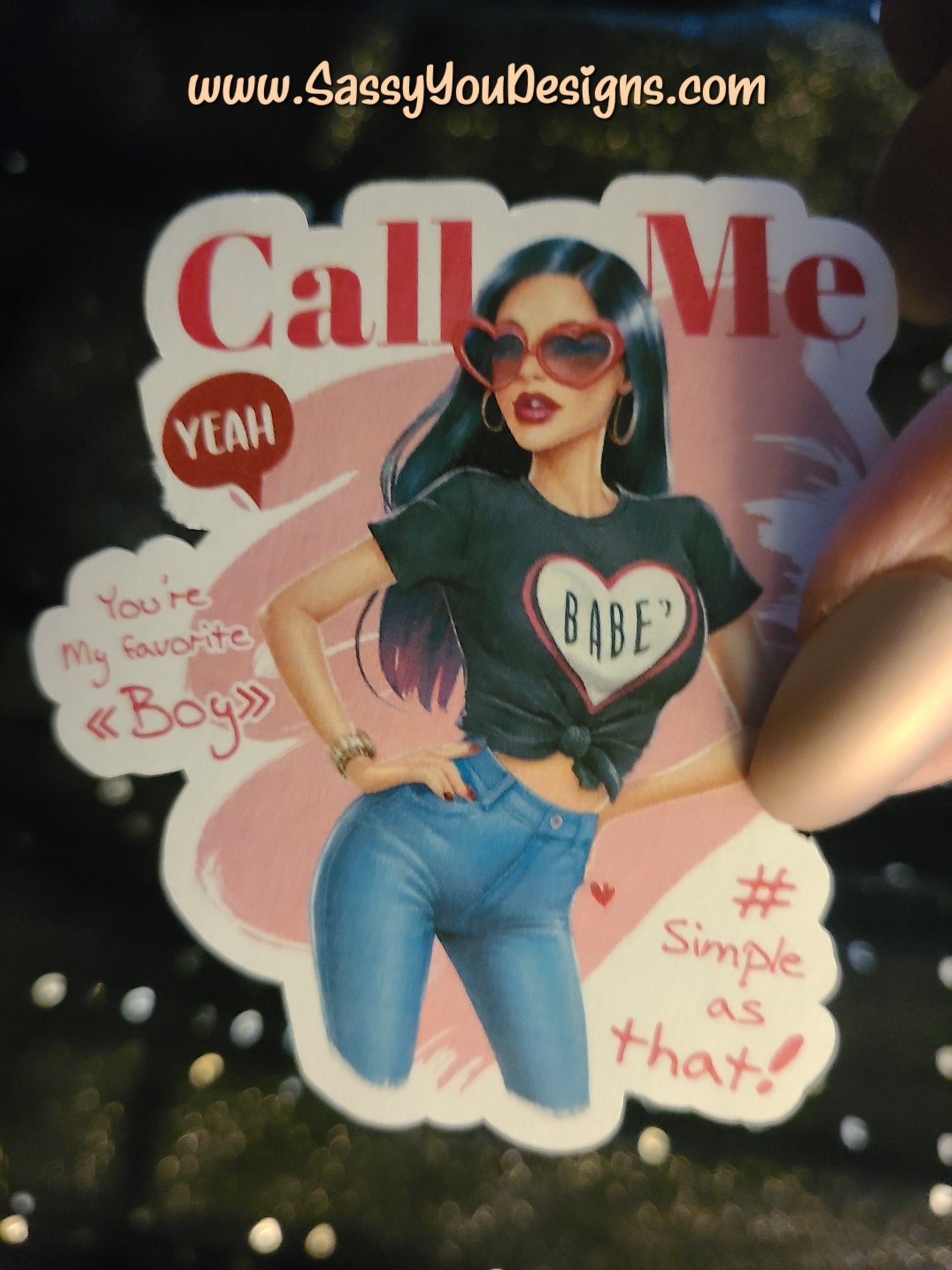 LARGE sticker - Call Me