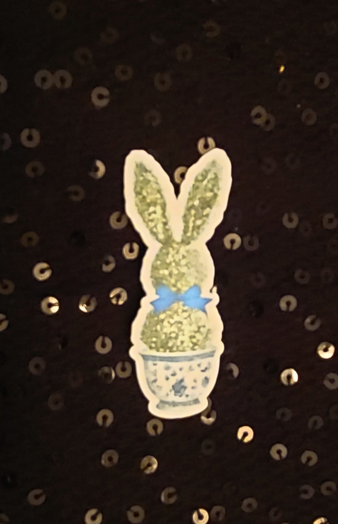 Easter Topiary - Blue Bow Ears 01