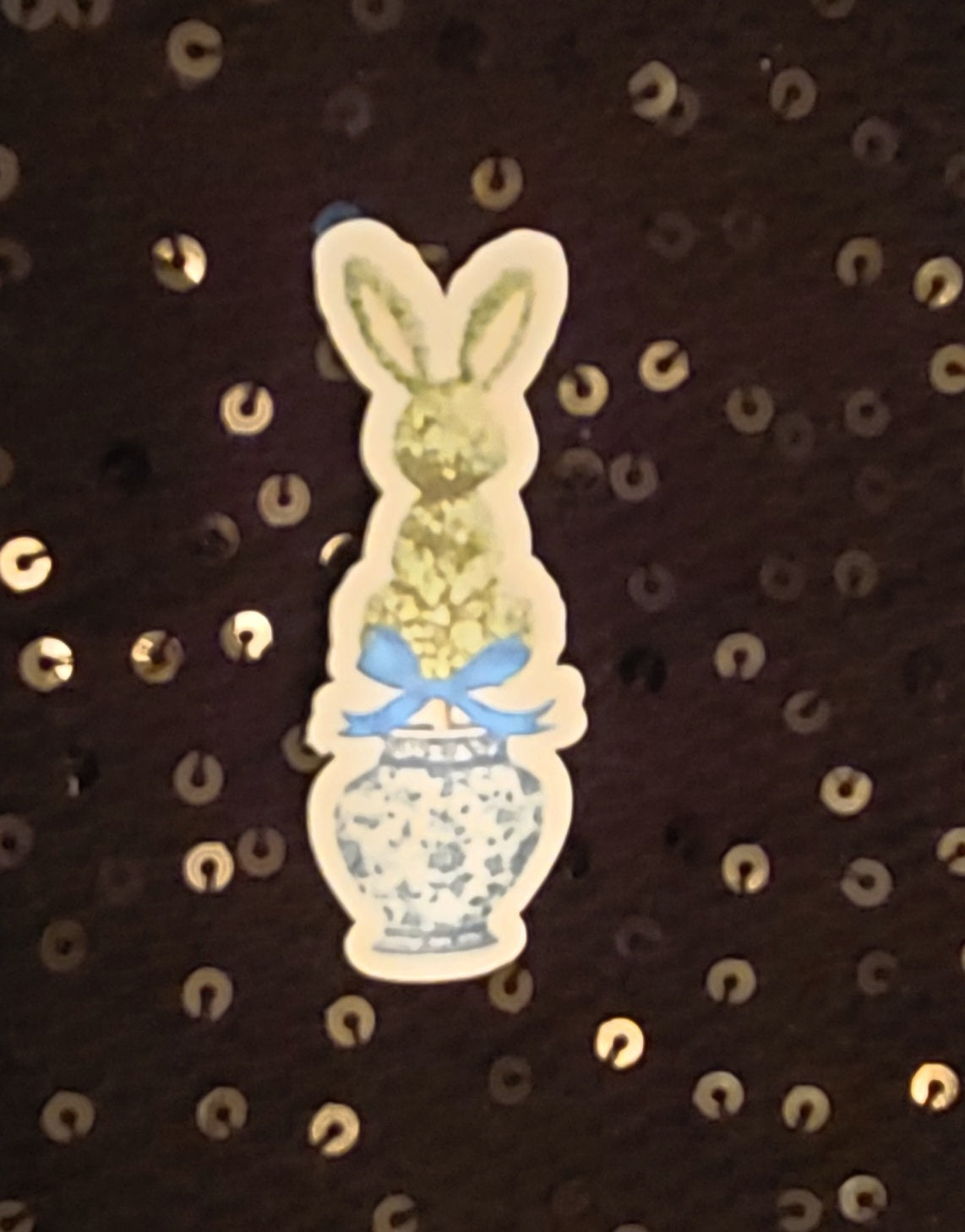 Easter Topiary - Blue Bow Bunny 01