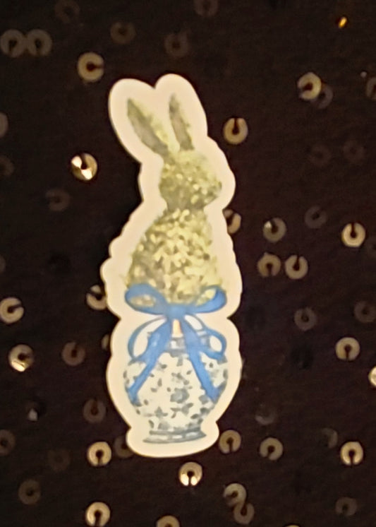 Easter Topiary - Blue Bow Bunny 02