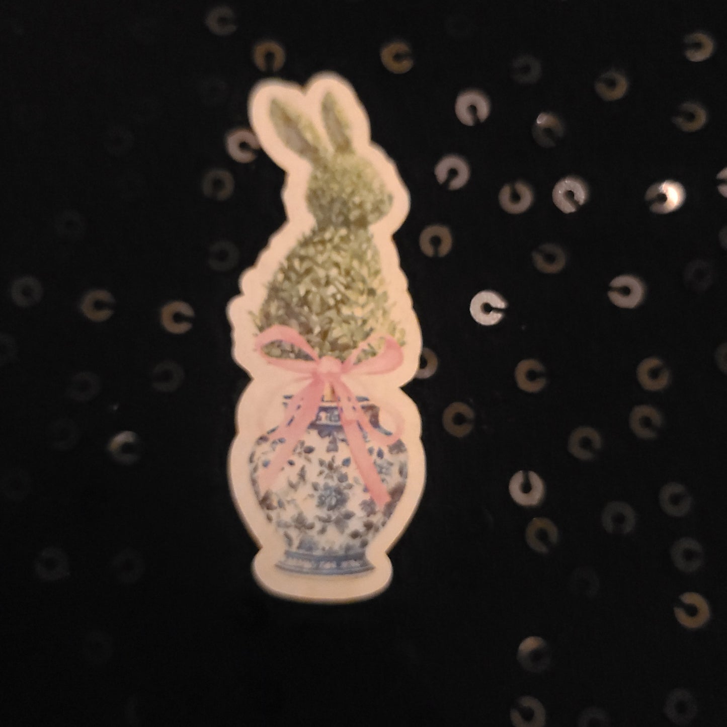 Easter Topiary - Pink Bow Bunny 02