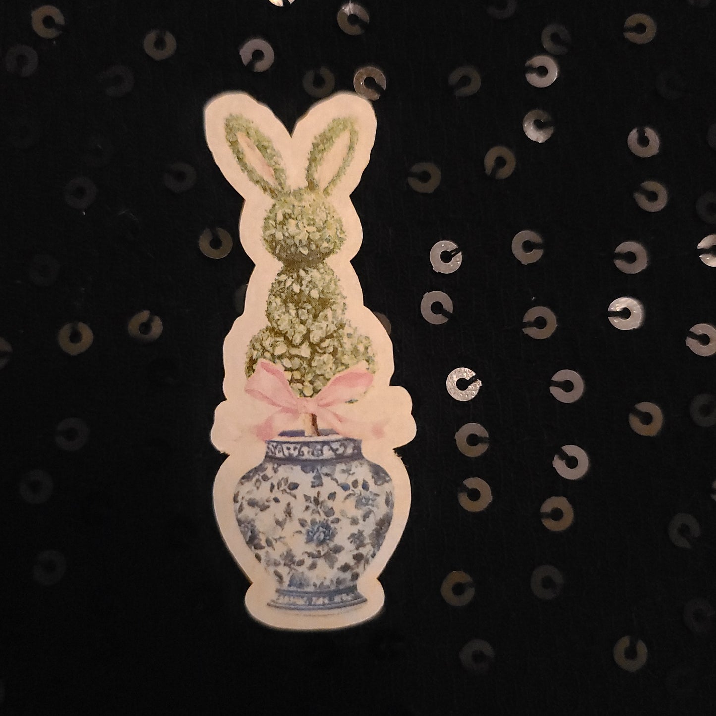 Easter Topiary - Pink Bow Bunny 02