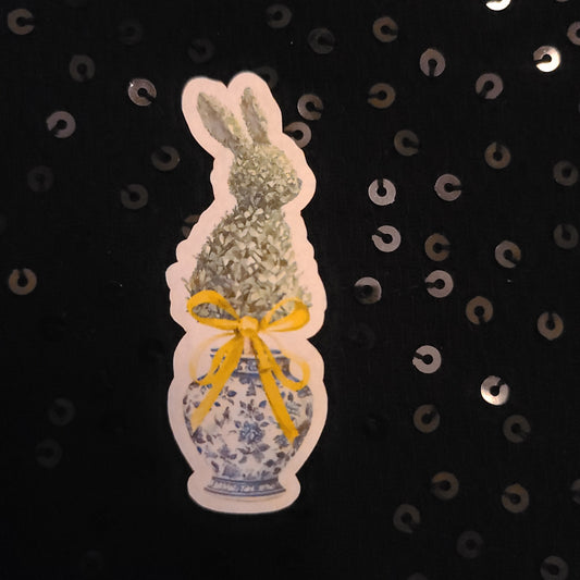 Easter Topiary - Yellow Bow Bunny 01