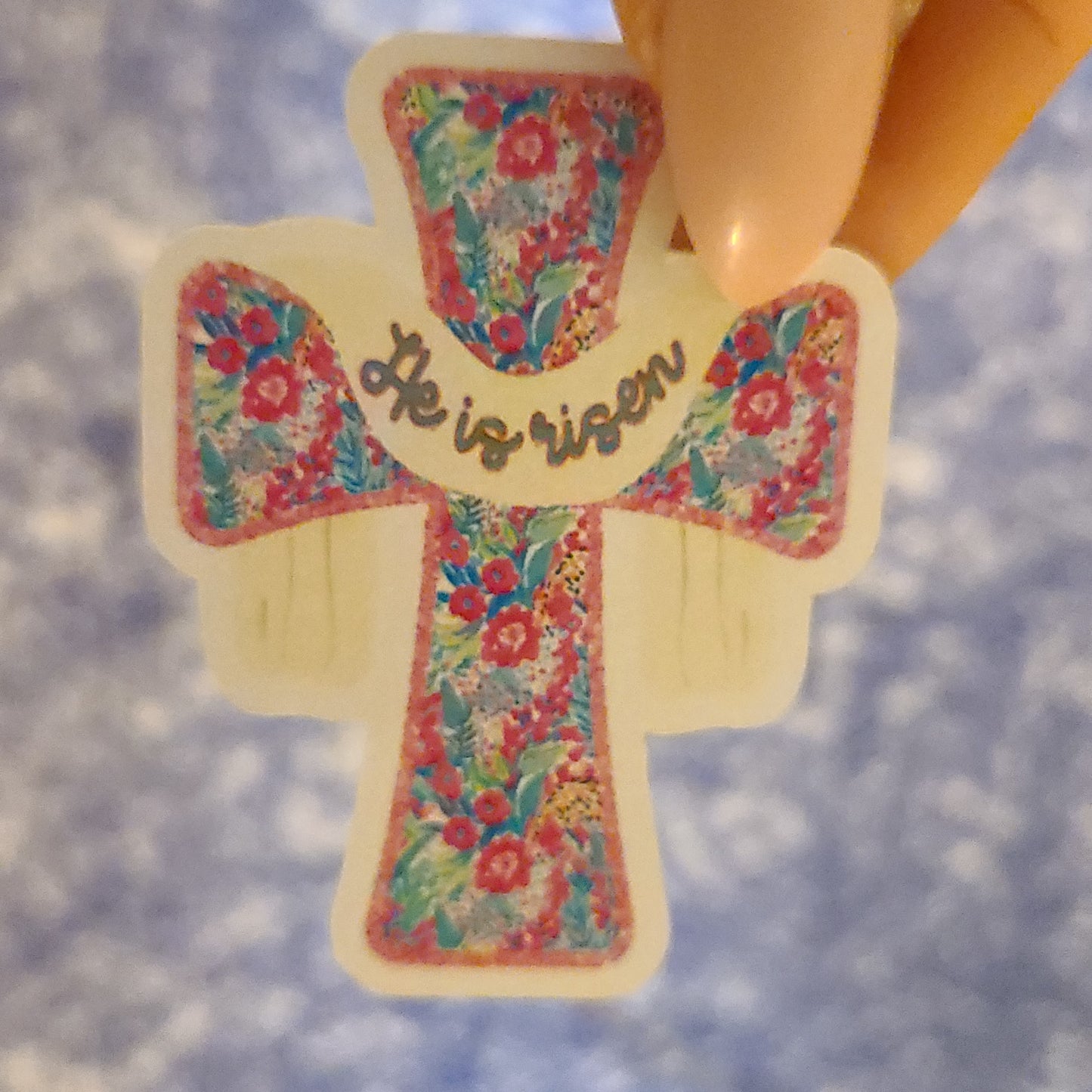 Easter He Is Risen Decorated Cross