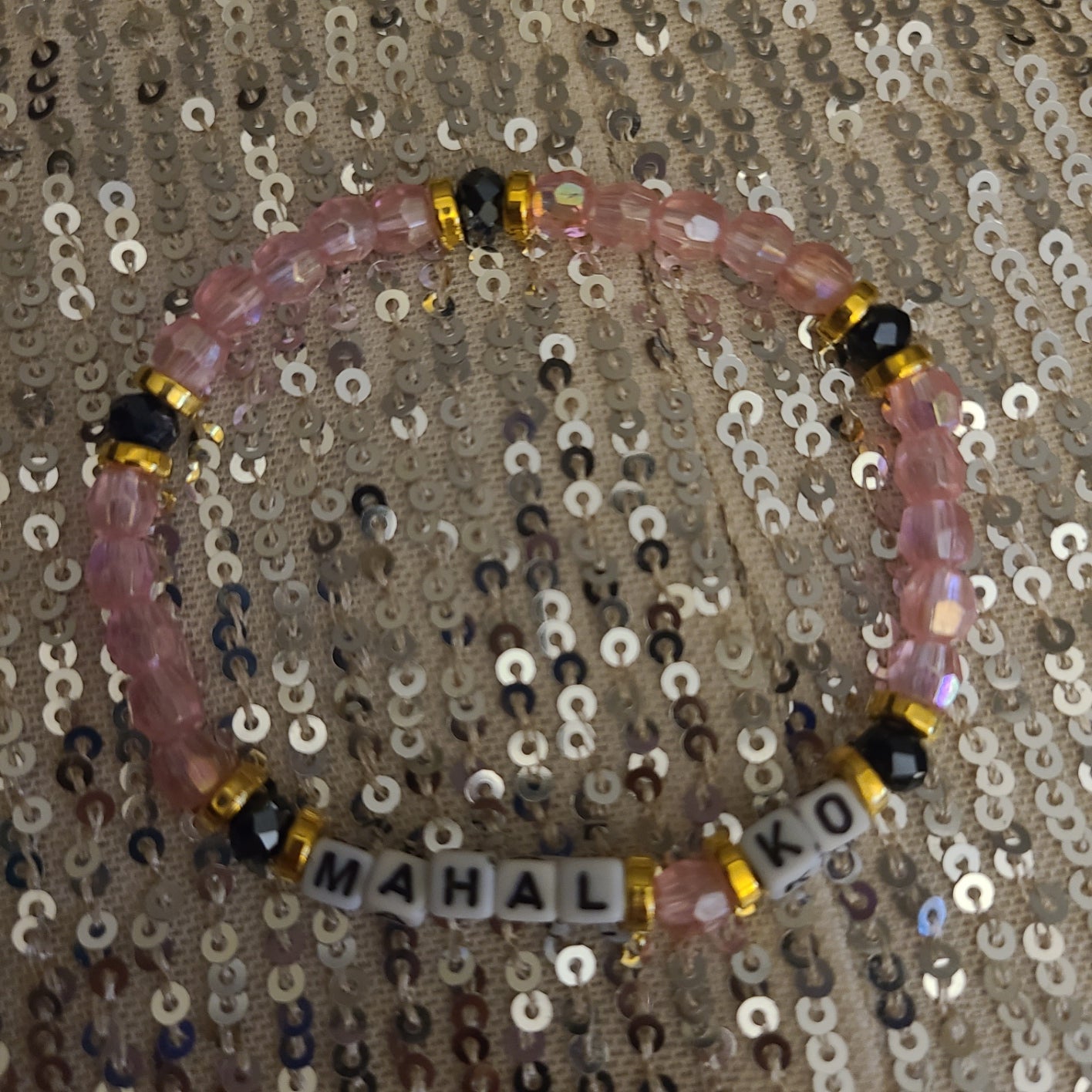 Bracelet Mahal Ko - acrylic bicone beads