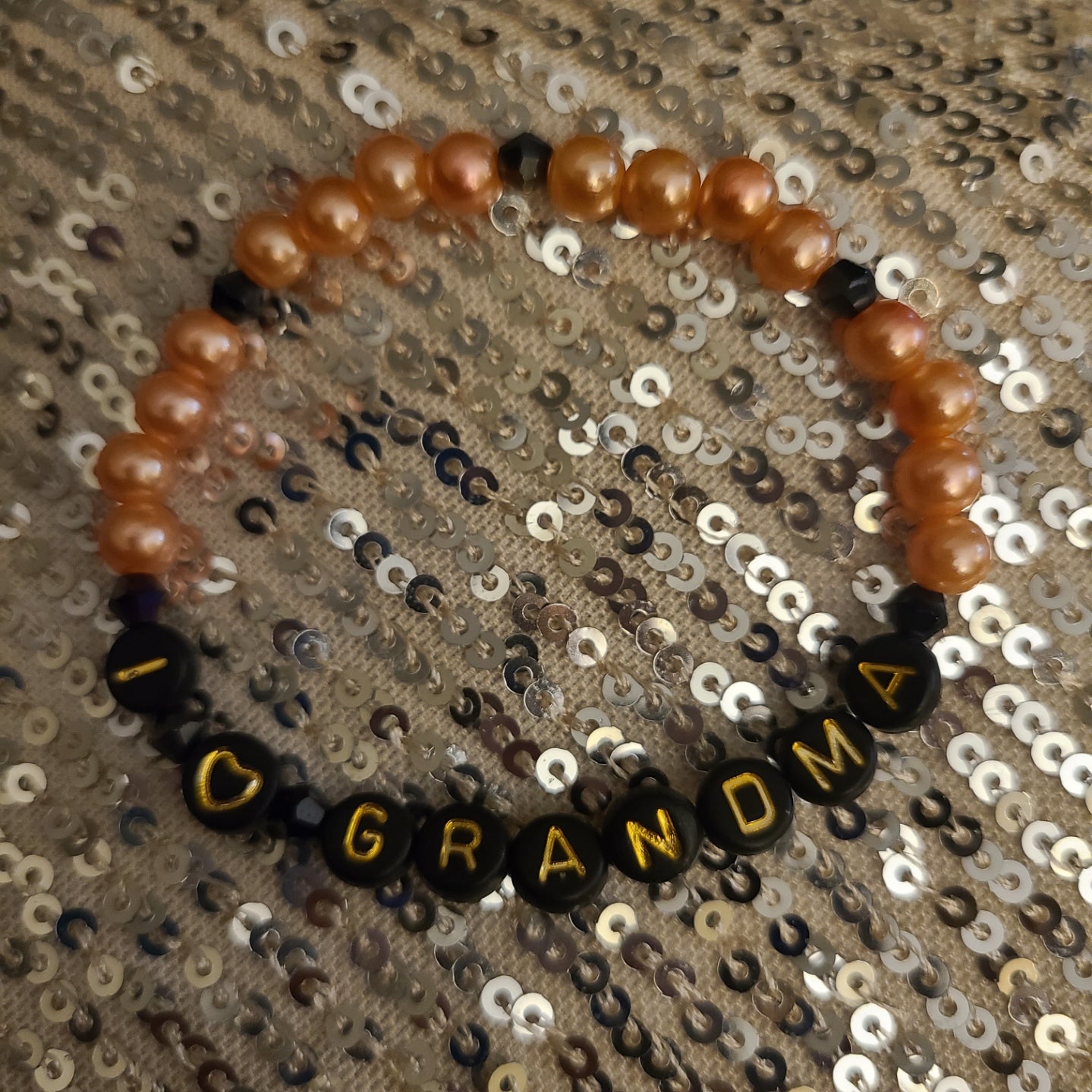 Bracelet I ❤️ GRANDMA - acrylic beads