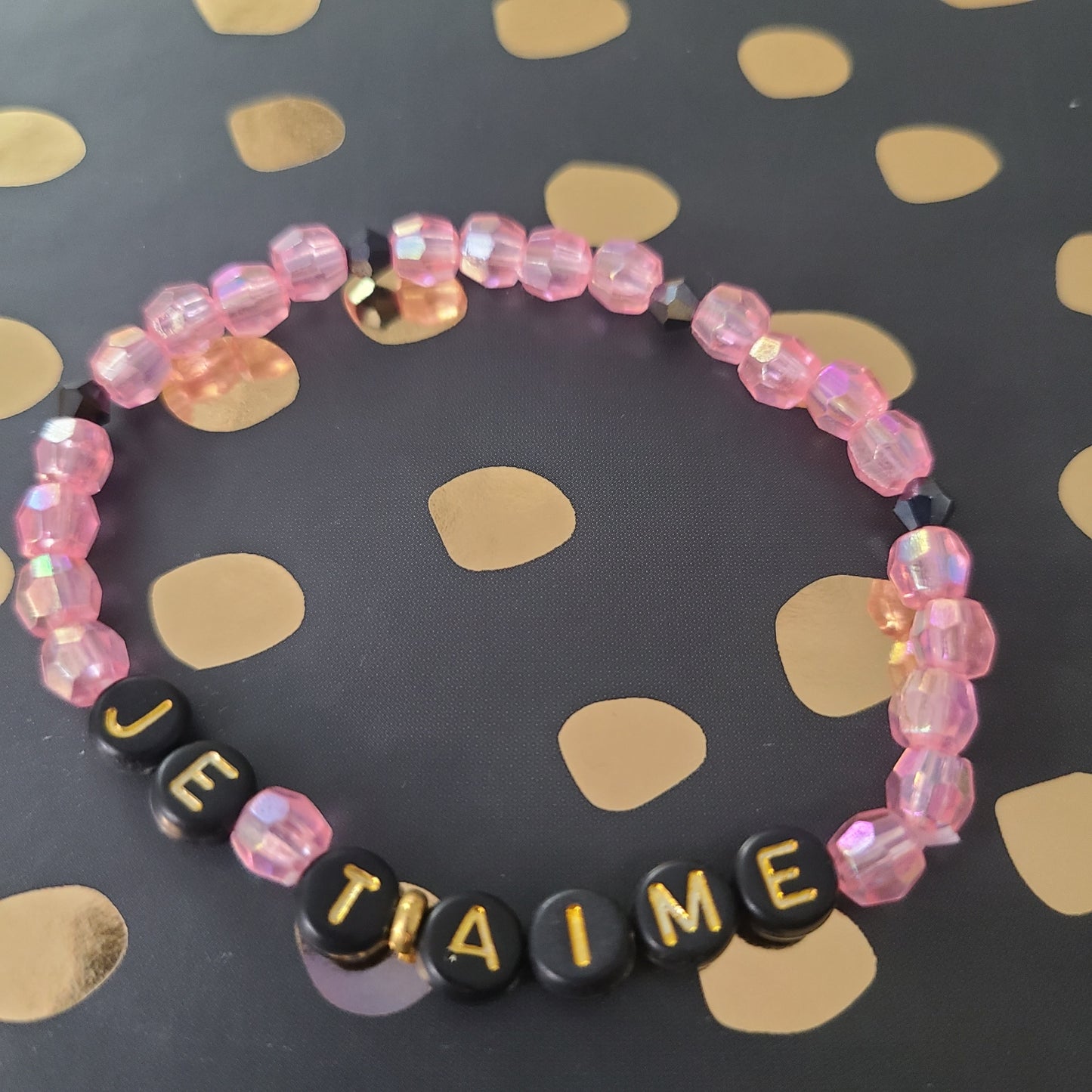 Bracelet JE T'AIME - bicone beads
