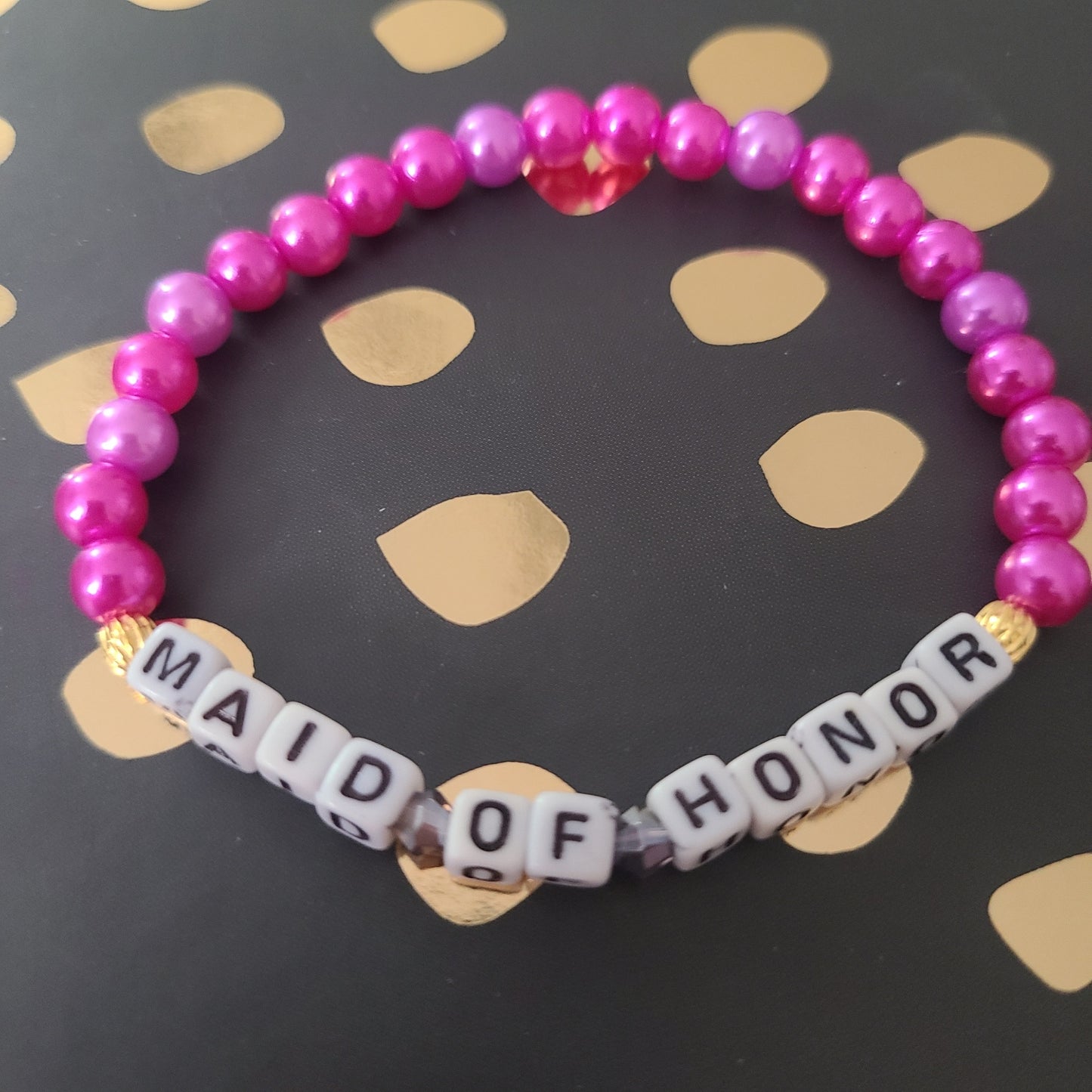 Bracelet MAID OF HONOR - acrylic beads *customizable*
