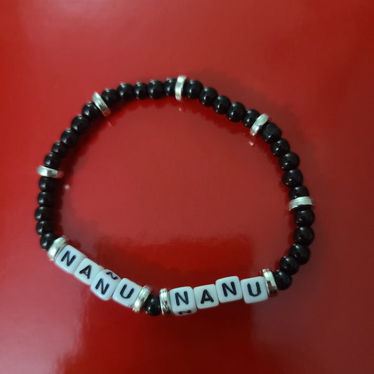 Bracelet NANU NANU - glass obsidian beads