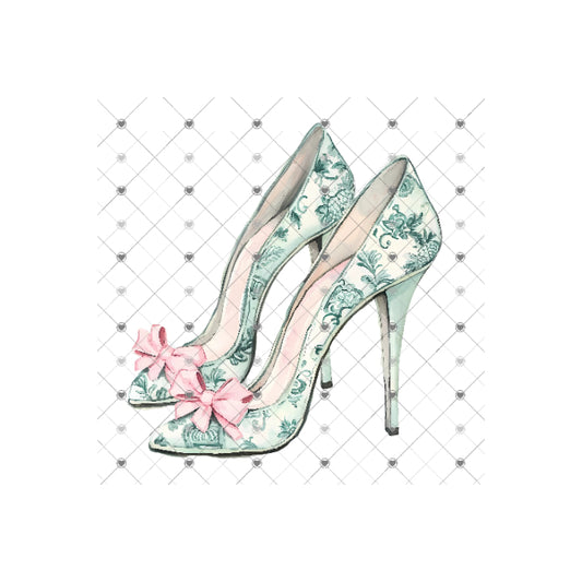 Christmas Pink Mint Chinoiserie Stilettos