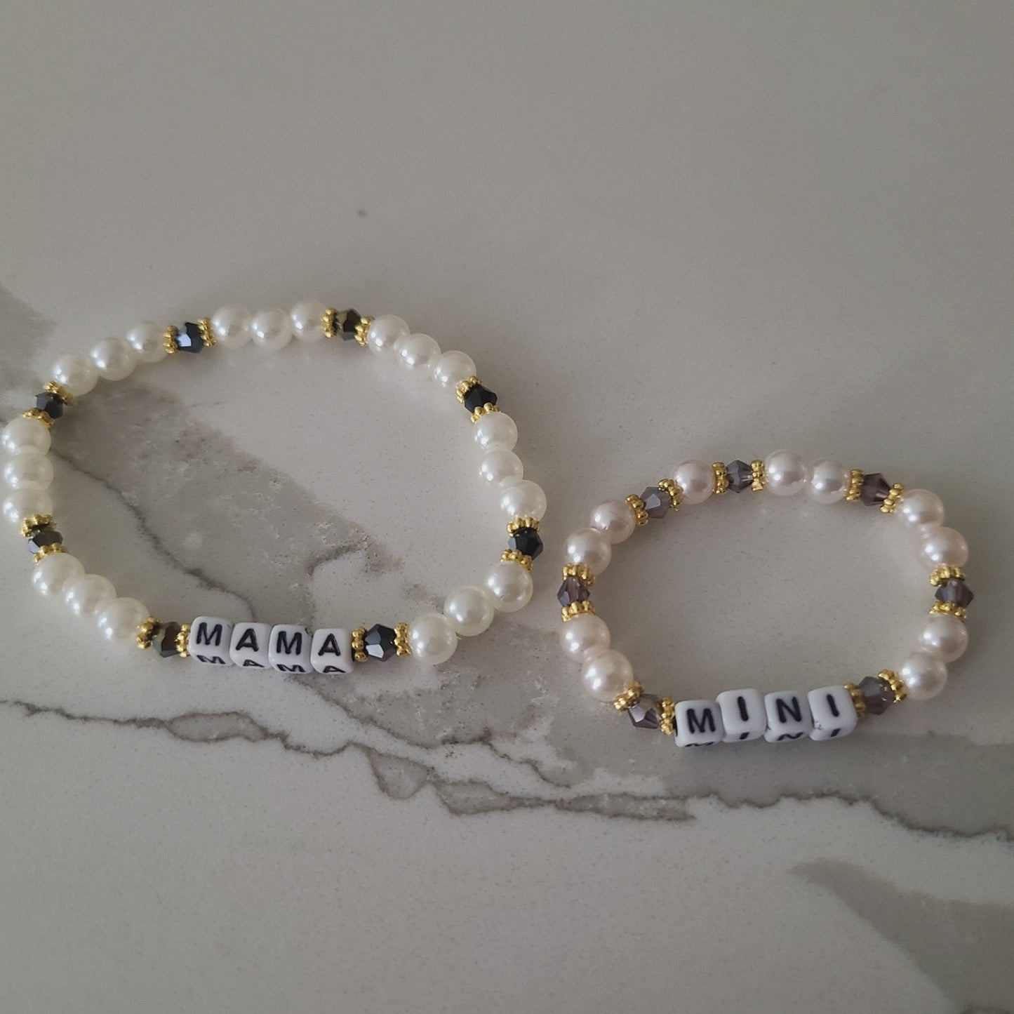 Bracelet MAMA & MIMI SET - acrylic beads