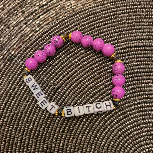 Bracelet SWEET BITCH - glass beads