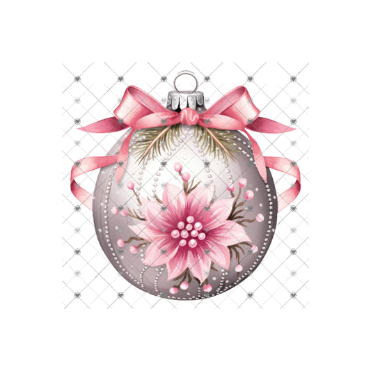 Ornament in Silver and Pink