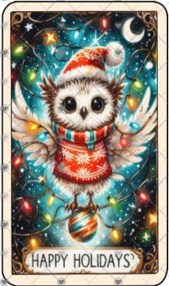 Tarot Christmas Owl Happy Holidays